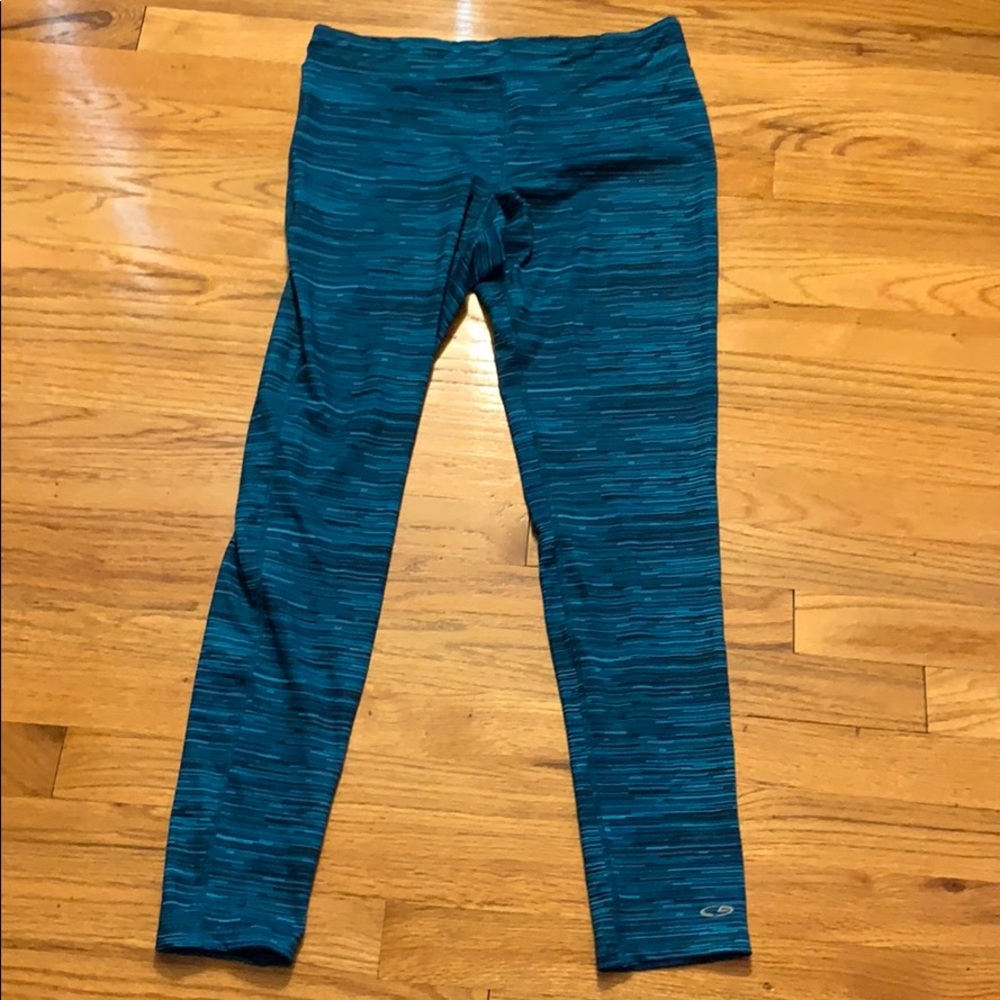 Champion blue striped leggings- size L